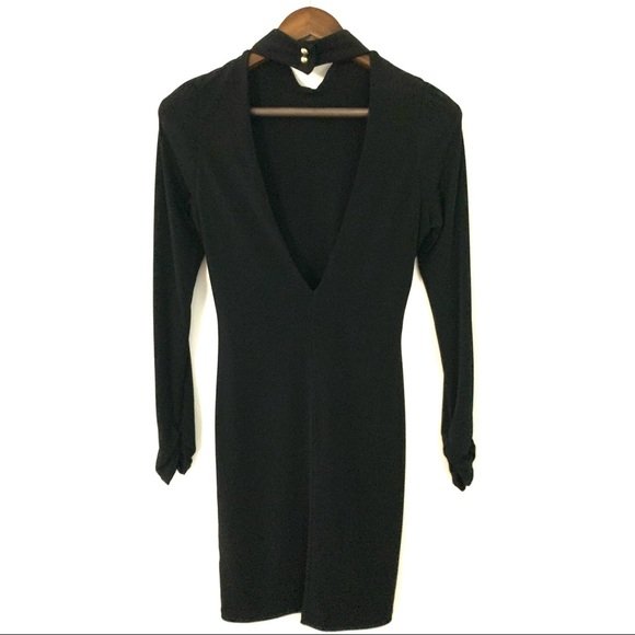 Arden B Lil Black Long Sleeve Cocktail Dress Size M - Picture 4 of 5